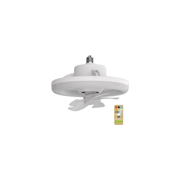 Fuji Led  360 derece dönen Tavan Vantilatörü 3 RENK Işık E27 Akıllı Fan Uzaktan Kumandalı ürün görseli