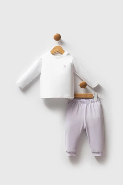 U.S. Polo Assn Kız Bebek 3'lü Takım Lila - Resim 2