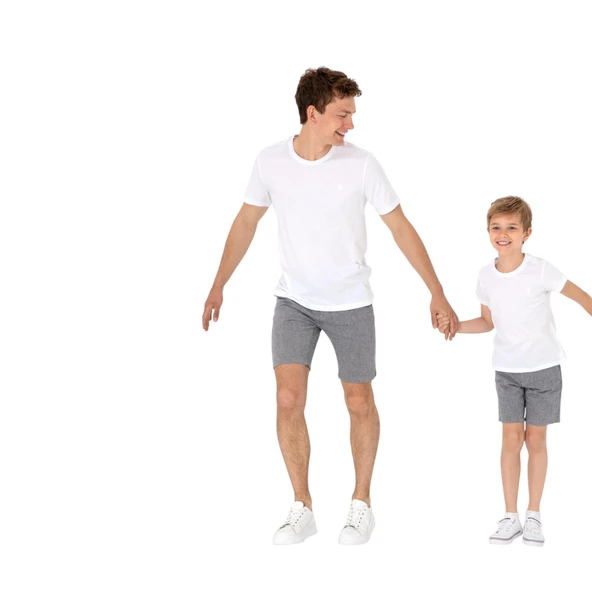 Erkek Regular Fit Bisiklet Yaka Beyaz Basic Tişört - 8