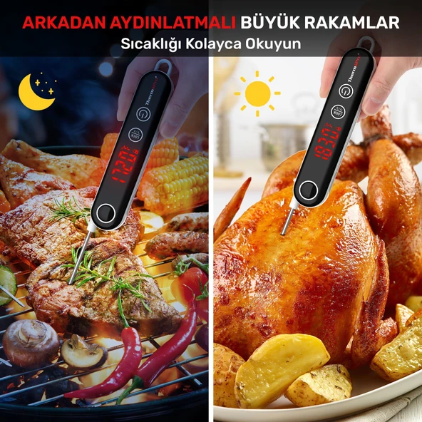 Thermopro TP18S Daldırma/Saplama Izgara/Barbekü/Mangal Et Gıda ölçme Pişirme Termometresi - Resim 4