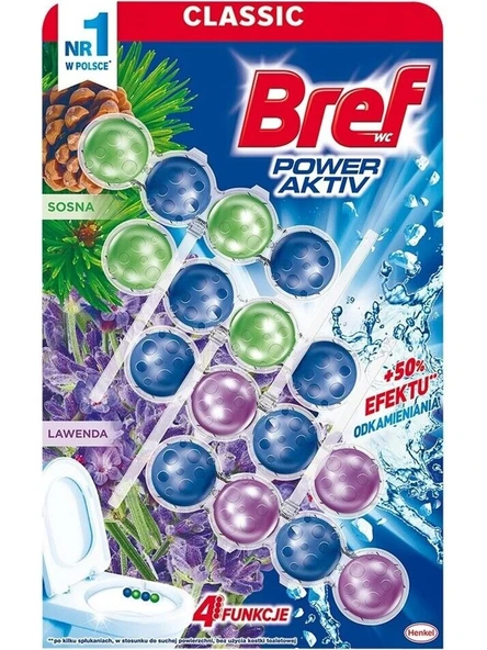 Bref Power Aktiv Klozet Bloğu Çam ve Lavanta Kokulu (8 Li Set) (2pk 4) 2 Paket - Resim 2
