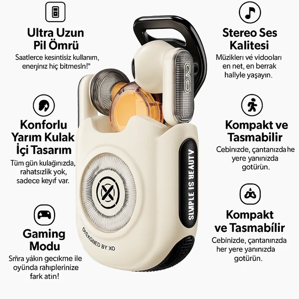 Akıllı Dokunmatik Kontrollü Bluetooth Kulaklık  Uzaktan Video Kaydırma & Fotoğraf Çekme - 3