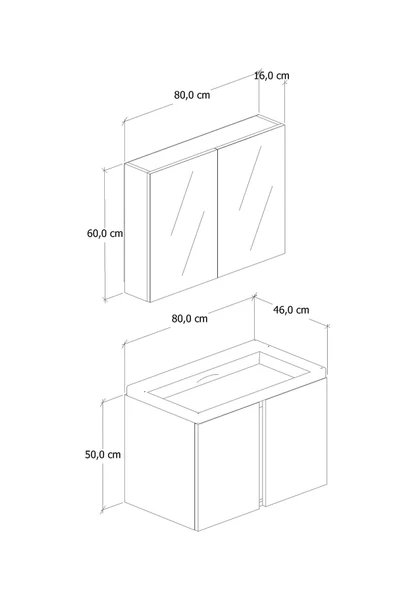 80 cm Lavina Banyo Dolabı - 5