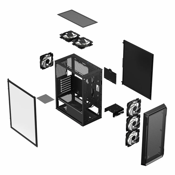 Frisby FC-9485G 600W 80+ Bronz USB 3.2 RGB ATX Mid Tower Siyah Kasa - Resim 8