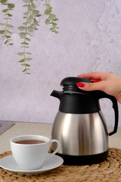 Paslanmaz Çelik Çay Termosu 1 Litre | 12-24 Saat Soğuk, 8-12 Saat Sıcak Tutma | Paslanmaz Çelik - Resim 5