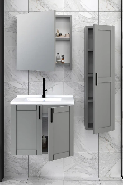 65 cm Riva Banyo Dolabı + 30 cm Riva Boy Dolabı - 2