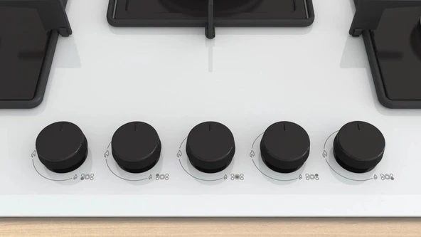 Profilo ON28Q2P10D 75 Cm Wok Gözlü Beyaz Cam Ankastre Ocak - Resim 2