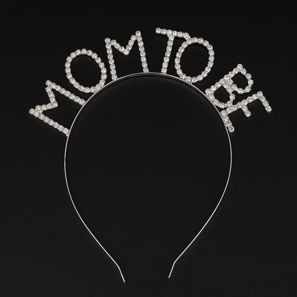 Kristal Taşlı Gümüş Renk Mom To Be Tacı Anne Tacı ürün görseli