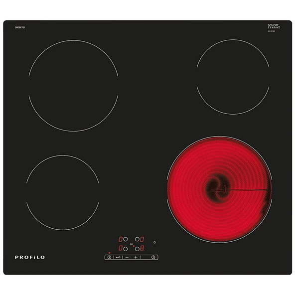Profilo OR06ET011 Siyah Cam Seramik Gömme Ankastre Ocak ürün görseli 1