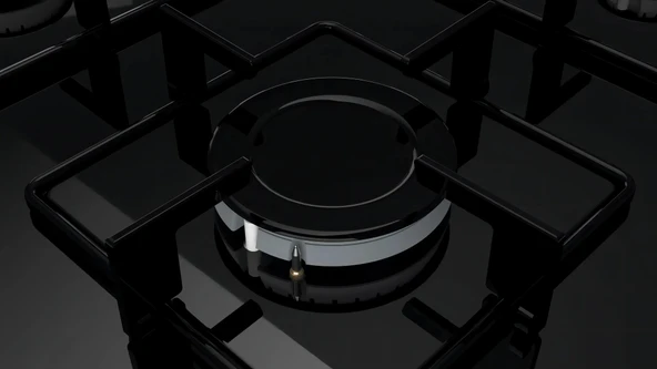 Profilo OO37H6B12D Wok Gözlü Siyah Cam Ankastre Ocak - Resim 3