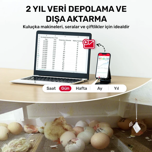 Thermopro TP351 Telefon Kontröllü 79m Menzilli Indoor Termometre - Resim 6