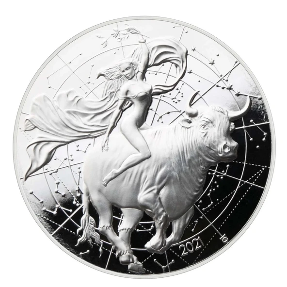 AgaKulche Tanrıça Europa Mythos Gümüş Sikke Coin