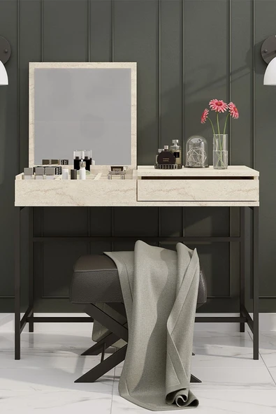 Decormet Linda Makyaj Masası Travertine ürün görseli