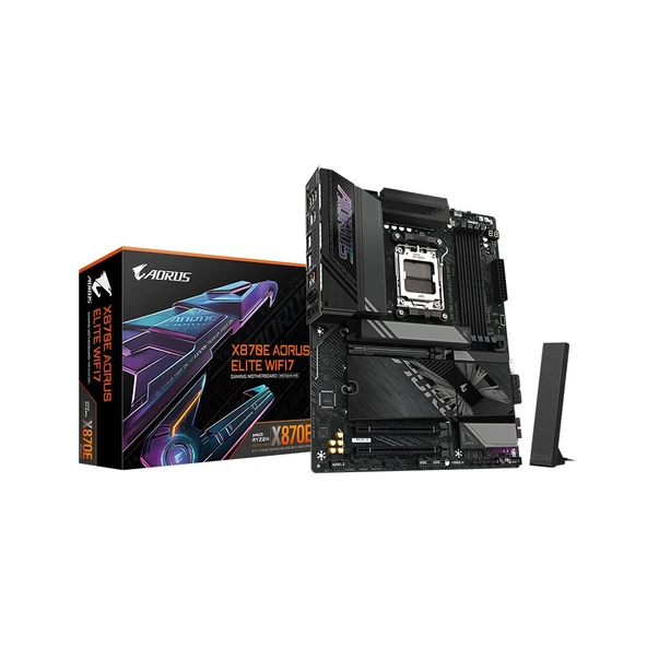 GIGABYTE X870E AORUS ELITE AMD X870E Soket AM5 DDR5 8200MT/s (OC) WIFI7 ATX Anakart - 1