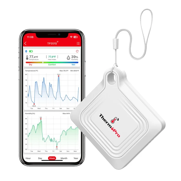 Thermopro TP351 Telefon Kontröllü 79m Menzilli Indoor Termometre ürün görseli 1