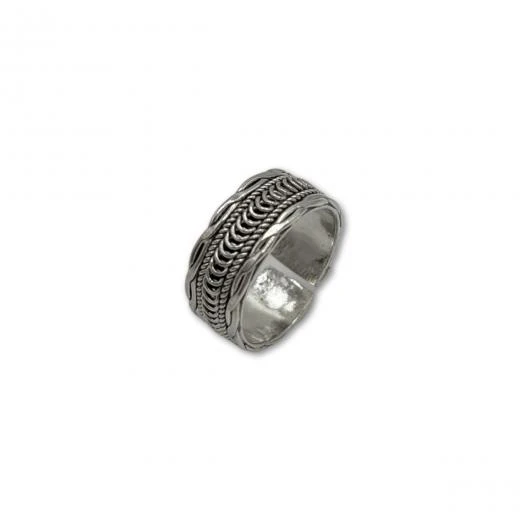 AgaKulche Gümüş Ayarlanabilir Erkek Helezon Yüzük - Resim 2