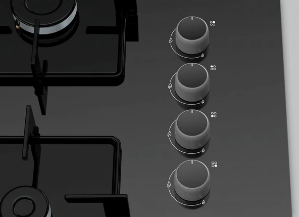 Profilo OO37H6B12D Wok Gözlü Siyah Cam Ankastre Ocak - Resim 2