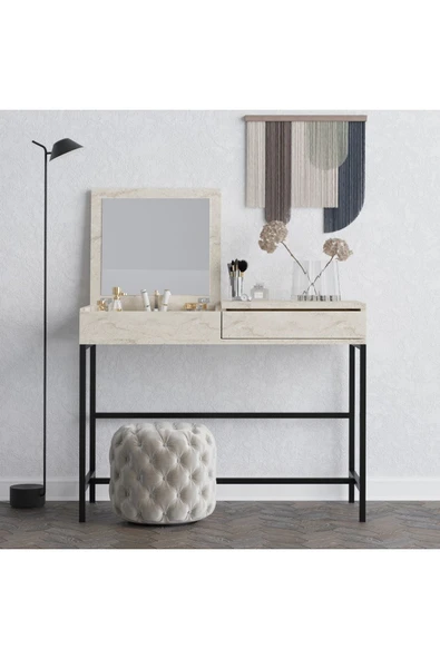 Decormet Linda Makyaj Masası Travertine - Resim 7
