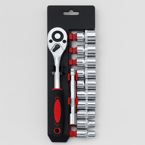 Lokma Takımı 1/2 12 Parça Profesyonel Kalite Çelik Malzeme Anahtar Seti Uzun Ömürlü Kullanım ürün görseli