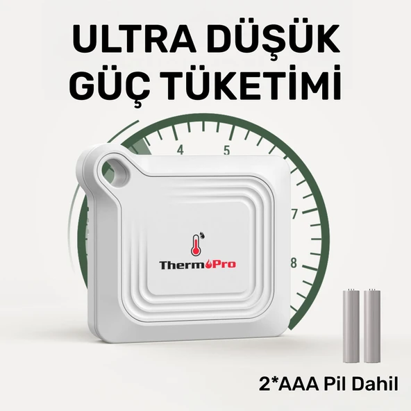 Thermopro TP351 Telefon Kontröllü 79m Menzilli Indoor Termometre - Resim 8