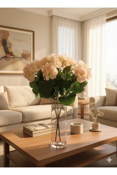 Yapay Çiçek Büyük Sardunya 7 DALLI Demet 40 cm SOMON EV SAKSI SÜSÜ - Resim 2