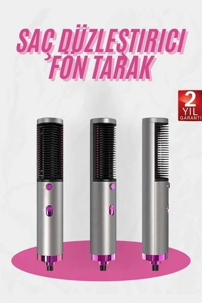 Fön Tarak Düzleştirici Seramik Kaplama Fön Makinesi Saç Kurutma - Resim 2