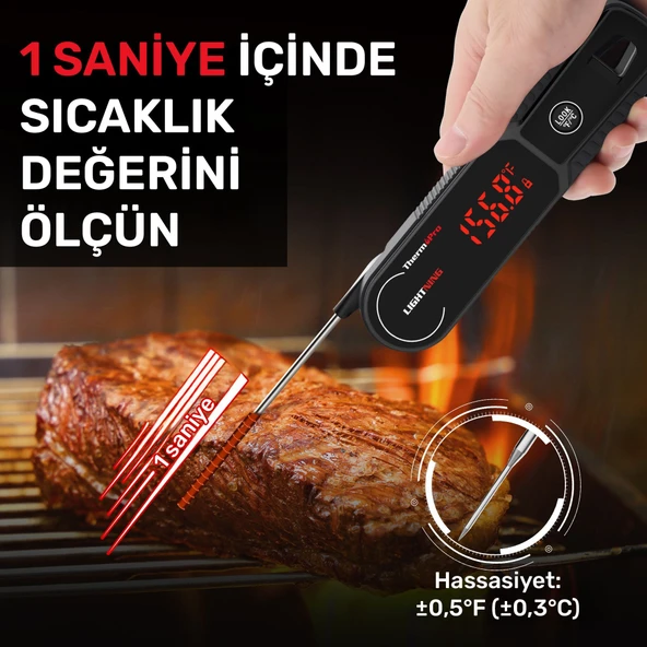 Thermopro TP622 Daldırma/Saplama Izgara/Barbekü/Mangal Et Gıda ölçme Pişirme Termometresi - Resim 2