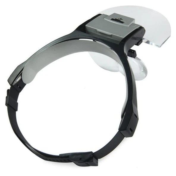 Lens Takmalı 5 Lenslı Led Lambalı Şapka Tip Büyüteç - 4