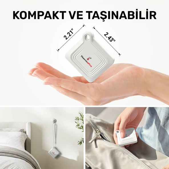 Thermopro TP351 Telefon Kontröllü 79m Menzilli Indoor Termometre - Resim 7