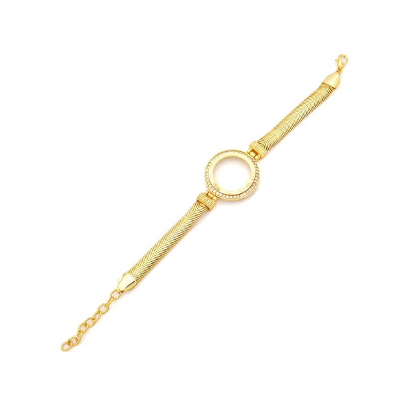 Altın Kaplama Yarım Çerçeve Bileklik BLK-1138 - Resim 3