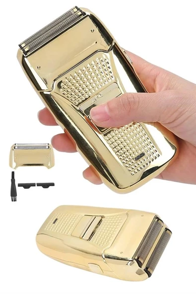 Sakal Kesme Tıraş Makinesi Paslanmaz Çelik Gold Şarjlı ürün görseli 1