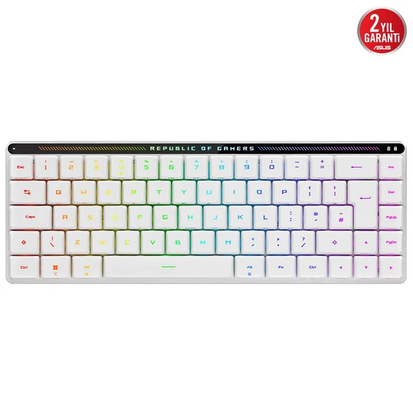 ASUS ROG FALCHION RX Low Profile RGB Kablosuz Beyaz Mekanik Red Switch Türkçe Gaming Klavye - Resim 2