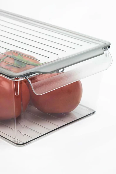 İronika Kapaklı Buzdolabı Düzenleyici Meyve Sebze Saklama Kabı Organizer 3 Litre x 3 Adet - 2