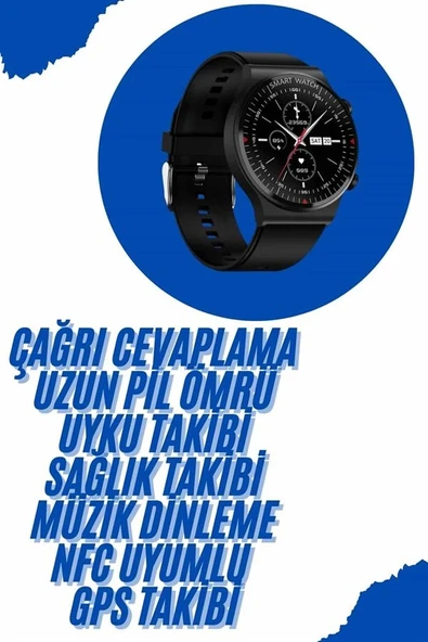 Akıllı Saat Yeni Nesil Üç Kordonlu Nabız Ölçer Çağrı Cevaplama ürün görseli 1