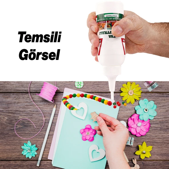 Hazır PVA Hobi Tutkalı 150 gram Şeffaf Ahşap Karton Kumaş Kağıt DIY Uygulama Maket Yapım Yapıştırıcı - Resim 5