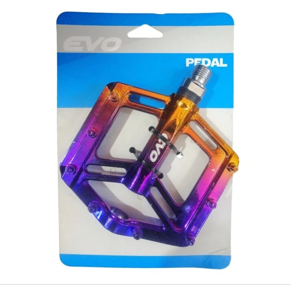 EVO Alüminyum Pedal Rulmanlı Çivili  - Mor/Turuncu ürün görseli