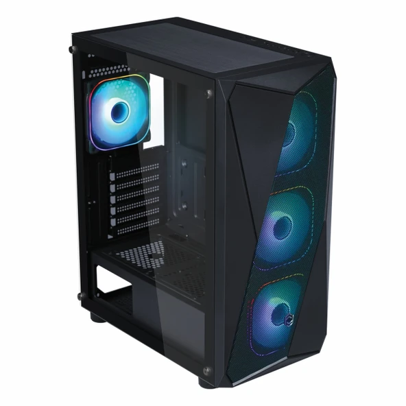 Frisby FX-100 600W 80+ Bronz USB 3.2 ARGB ATX Mid Tower Siyah Kasa - Resim 4