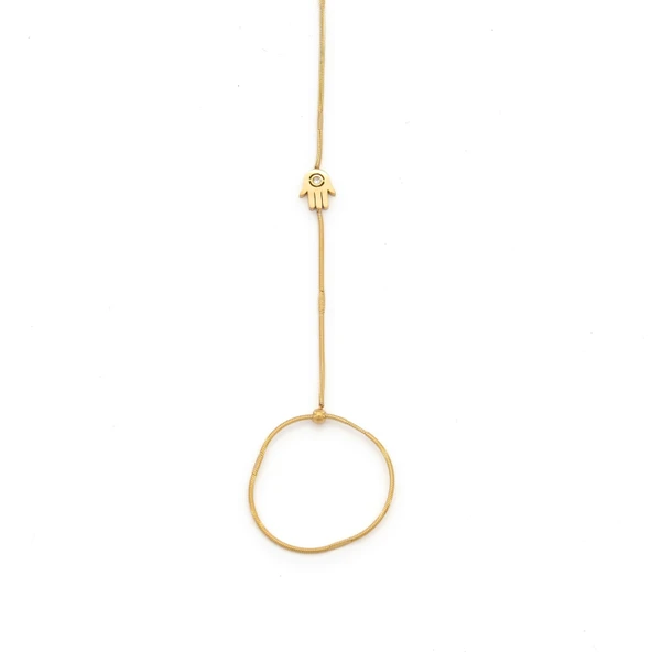 Şahmeran Altın Kaplama Kadın Fatma Ana Eli Nazar Boncuklu Model-SHM-105 - Resim 3