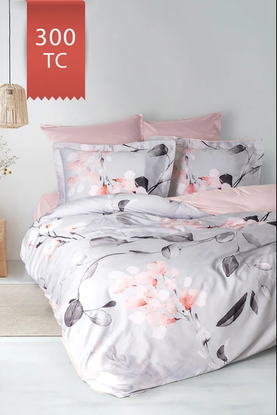 Varol Royal Saten 300TC Nevresim Takımı (Çift Nevresimli) Family Size  - MARİA - 2