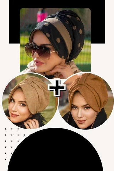 3Lü Şapkalı Bone Set -14708 ürün görseli