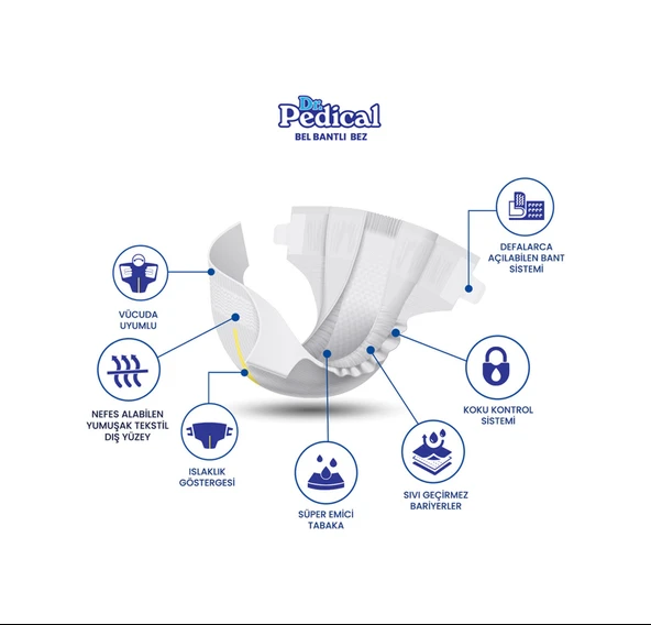 Dr.pedical Belbantlı Tekstil Yüzey Hasta Bezi Xxl-2x Large 30 Adet 2XL - 3