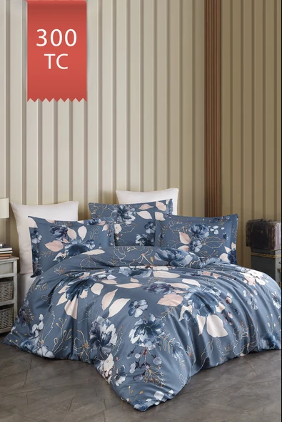Varol Royal Saten 300TC Nevresim Takımı (Çift Nevresimli) Family Size  - LARİSSA - 1