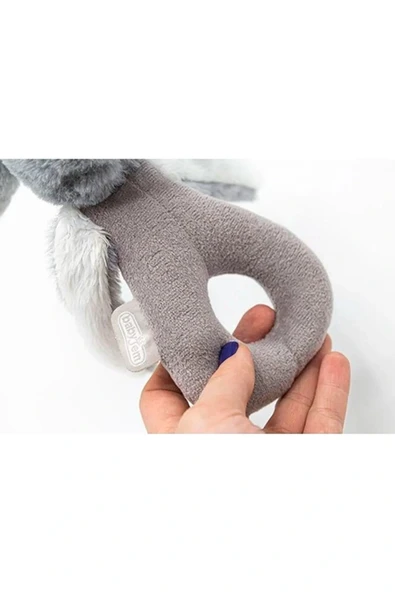 Babyjem Tutmalı Çıngıraklı Mini Peluş Tavşan Gri 842 - 5