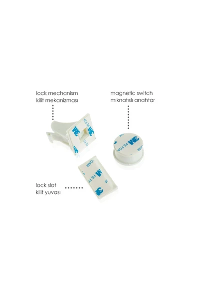 Babyjem Mıknatıslı Çekmece Kilidi Çoklu Paket - 12 Kilit + 3 Mıknatıs - Resim 2