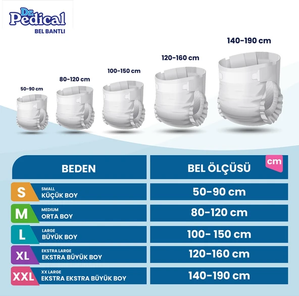 Dr.pedical Belbantlı Tekstil Yüzey Hasta Bezi Xxl-2x Large 30 Adet 2XL - 2