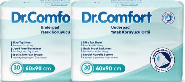 Dr Comfort 60 x 90 Yatak Koruyucu Örtü 30'lu 2 Paket 60 Adet - 2