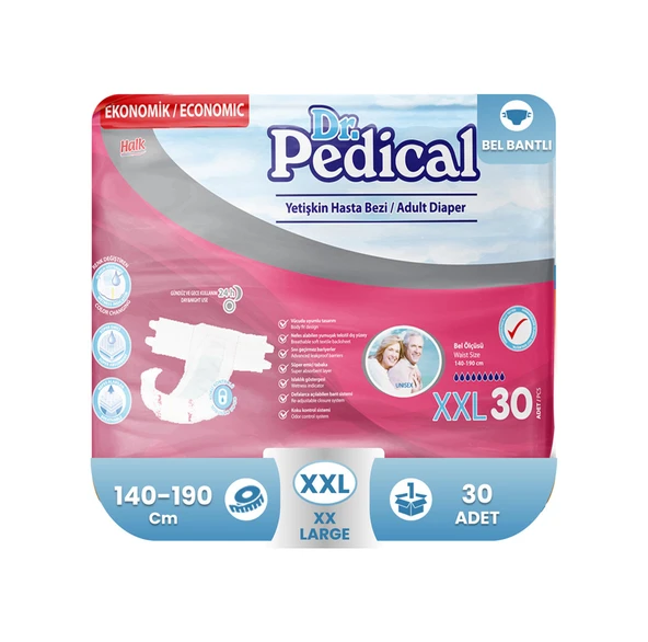 Dr.pedical Belbantlı Tekstil Yüzey Hasta Bezi Xxl-2x Large 30 Adet 2XL