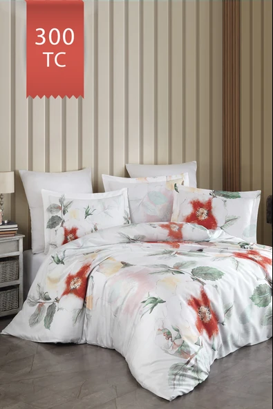 Varol Royal Saten 300TC Nevresim Takımı (Çift Nevresimli) Family Size  - ARUNA ürün görseli