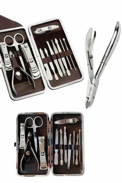 Tırnak Bakım Seti Tırnak Düzeltme Batık 12 Parça Çanta Tipi Manikür Pedikür - 3