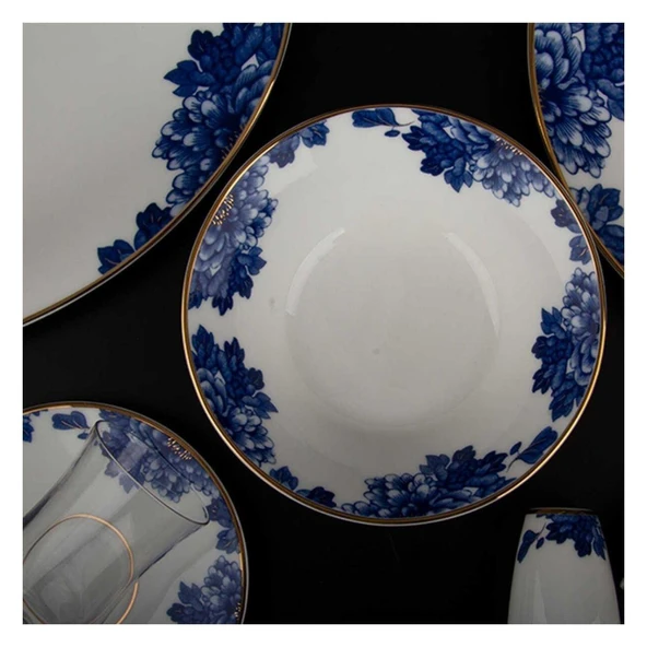 Evaliza King Flower Altın 60 Parça Yemek Takımı ürün görseli